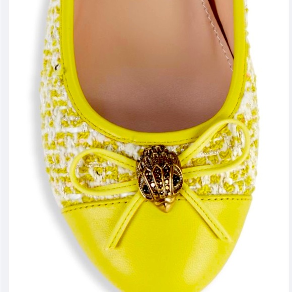 Kurt Geiger Shoes Kurt Geiger Womens Yellow Woven Esme Round Toe Slip On Ballet Flats Poshmark